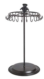 Black Bird Rotating Necklace Holder Bracelet Stand/Jewelry Organizer/Jewelry Tree - color: Black