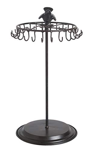 Black Bird Rotating Necklace Holder Bracelet Stand/Jewelry Organizer/Jewelry Tree - color: Black