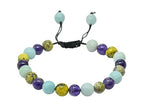Amazing Gemstone Bracelet for Headaches and Migraines - Amazonite Serpentine Amethyst Bracelet Set for Men Women Healing Calming Anxiety Stress Relief Gifts Pulseras Para Hombres Mujer (Adjustable) - color: Headache & Migraine