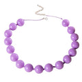 Caiyao Bohemian Colorful Acrylic Round Beaded Choker Necklaces Handmade Adjustable Resin Beads Clavicle Rope Necklace for Women Men Ethnic Costume Party Vacation Jewelry Gifts - color: Purple