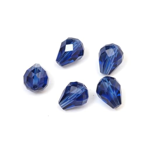 24pcs Adabele Austrian 8mm Faceted Teardrop Loose Crystal Beads Dark Indigo Blue Compatible with 5500 Swarovski Crystals Preciosa SST-820 - color: Dark Indigo/Blue, size: 8mm x 6mm - 24pcs