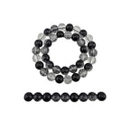 DandS ltd Crackle Lampwork Glass Beads for Jewelry Making, Black & Clear, Vibrant DIY Bracelets, Necklaces, Beading Supplies & Craft Kits for Handmade Jewelry, 80pcs 0.39 inch (10mm), #J236-10 - color: Black & Clear