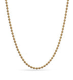Titanium Stainless Steel Small Beads Ball Chain Necklace for Men Women 24-38 Inches Silver Black Gold - color: Gold, 2.4mm wide