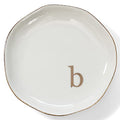 HOME SMILE Initials Ring Dish Jewery Tray with Personalized B-Monogrammed Engagement Wedding Gifts for Friends,Sister,Birthday Christmas Gifts for Women,Ceramic White - style: b
