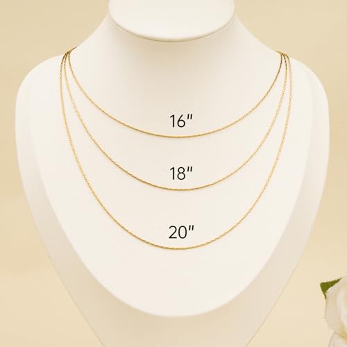 SMYHTGLIF 18 Inches Stainless Steel Necklace Chain for Jewelry Making 12 Pcs Gold DIY Craft Jewelry Necklace Chain Bulk with Adjustable Extender - color: Gold, size: 18 Inches