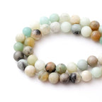 6mm 60pcs DIY Natural Amazonite Stone Beads Round Healing Crystal Gemstone Loose Beads for Jewelry Making Handmade Bracelet Necklace - color: Amazonite, size: 6mm