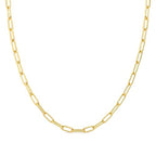 Destin Jewelry Paperclip Chain Necklace for Women, Waterproof 18K Gold Plated Stainless Steel, Hypoallergenic, Adjustable Layering Chain, Tarnish-Resistant, 2.5–6.5mm - color: 18K Yellow Gold Plated Stainless Steel, size: 18" + 2", style: 4 MM