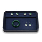 Oirlv Jewelry Display Tray for Vendors Velvet Jewelry Tray with Compartments for Rings and Bracelets(Blue) - color: Blue P21602