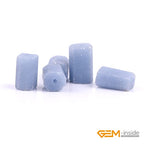 GEM-Inside 28Pcs 8x12mm Natural Blue Anglite Stone Gemstone Faceted Freeform Tube Column Chakra Beads for Jewelry Making Full 15" Strand Power Energy Healing Stone - color: Blue Anglite