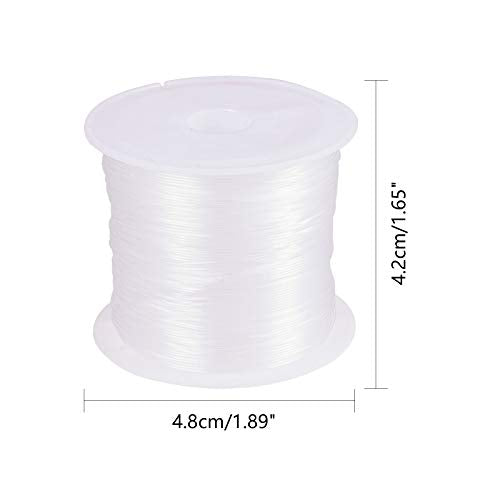 PH PandaHall 0.5mm Clear Fishing Line Invisible Nylon Thread Jewelry String Wire Beading Cords String for Christmas Party Decor, Seed Beads Jewelry Bracelet Making, 20 Yards - size: 0.5mm