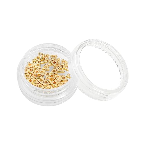 BEADIA 14K Gold Plated Triangle Spacer Beads 3.5x1.5mm 50pcs for Jewelry Making Findings Non Tarnish - color: 14K Gold, size: 3.5x1.5mm Triangle