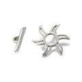 Craftdady 20 Sets Antique Silver Sun Toggle Clasps Tibetan T Bar Closure End Clasps for Bracelet Necklace Making - color: Antique Silver, 22.5x22.5mm