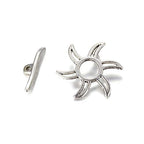 Craftdady 20 Sets Antique Silver Sun Toggle Clasps Tibetan T Bar Closure End Clasps for Bracelet Necklace Making - color: Antique Silver, 22.5x22.5mm