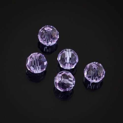 100pcs Adabele Austrian 4mm (0.16 Inch) Small Faceted Loose Round Crystal Beads Light Violet Compatible with 5000 Swarovski Crystals Preciosa SS2R-404 - color: Light Violet, size: 4mm Small (100pcs)
