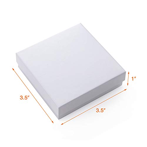 GEFTOL Jewelry Gift Boxes 20 Pack 3.5x3.5x1 Inch Cardboard Jewelry Boxes,Small Gift Boxes for Jewelry Earrings Necklaces Handmade Bangles Bracelets(White) - color: White, size: 3.5x3.5x1 Inch (Pack of 20)
