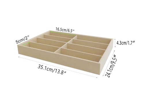 Velvet Sunglasses Organizer Tray 8 Slot, Stackable Eyewear Display Case for Sunglasses, Glasses & Watches, Premium Beige Velvet, Removable Dividers, Drawer Insert, Home Retail Trade Show - color: Glasses Tray