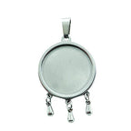 SHUNAE 10pcs stainess Steel cabochon Base Setting 20mm 25mm 30mm Round Cameo Pendant Trays DIY Jewelry Blank Bezel for Necklace Making (20mm Pattern B) - size: 20mm Pattern B