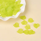 50Pcs Frosted Acrylic Leaf Charms Green Yellow Transparent Plant Pendants Clear Autumn Leaves Beads Summer Charms for Jewelry Making - color: Green Yellow #2