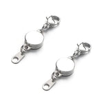 Zpsolution Stainless Steel Magnetic Jewelry Clasps, Silver Plated Locking Magnetic Necklace Clasps Bracelet Extender for Jewelry Making - color: Silver