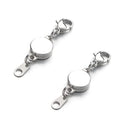 Zpsolution Stainless Steel Magnetic Jewelry Clasps, Silver Plated Locking Magnetic Necklace Clasps Bracelet Extender for Jewelry Making - color: Silver