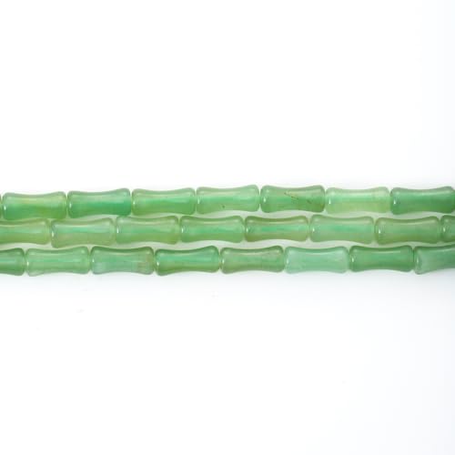 5x12mm Natural Green Aventurine Stone Bamboo Shape Gem Healing Energy Loose Spacer Beads for DIY Necklace Bracelet Earring - color: Green Aventurine
