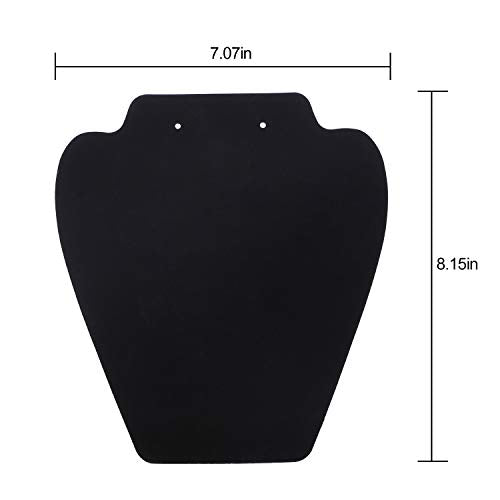 KINJOEK 10 PCS Black Necklace Display Holder, Foldable Velvet Jewelry Easel Display Stand Tower Rack for Shows Business Home - size: 7.07× 8.15 Inch 10PCS