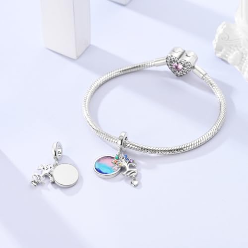 LAZA Charms for Bracelets 925 Sterling Silver Butterfly Summer Travel Ocean Lucky Charm Beads Pendant Jewelry for Women Mom - color: Starry Night Tree