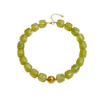 Chunky Acrylic Resin Beaded Necklace for Women Colorful Large Round Choker Adjustable Stack Acrylic Beads Necklace Resin Summer Party Jewelry - style: Olive Green