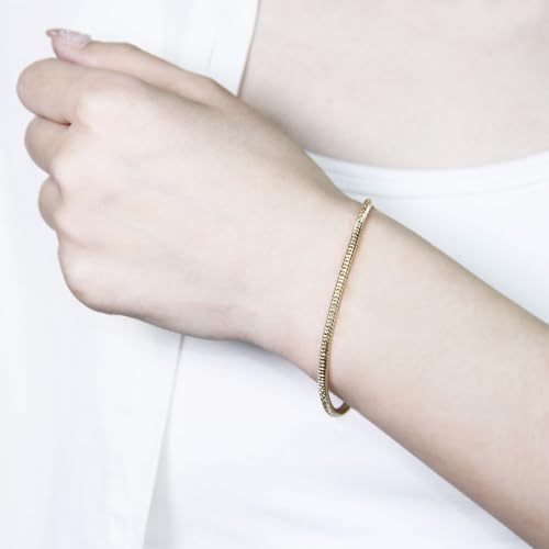 Exway 10 Pcs Snake Charm Bracelet Chain 8.0 Inch Gold Charm Bracelet Kit Snake Chain Bracelets Chain for Christmas DIY Women Jewelry Making Gifts - color: gold style A, size: 8.0in