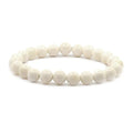 Justinstones 8mm Round Beads Stretch Bracelet 7 Inch Unisex - color: Buffalo Bone