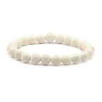 Justinstones 8mm Round Beads Stretch Bracelet 7 Inch Unisex - color: Buffalo Bone