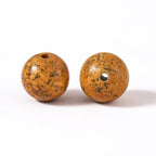 100Pcs Natural Stone 6mm Brown Picture Round Loose Gemstone Energy Healing Beads Hole Size 1mm DIY Smooth Beads for Bracelet Necklace Earrings Jewelry Making - color: Brown Picture, size: 6mm