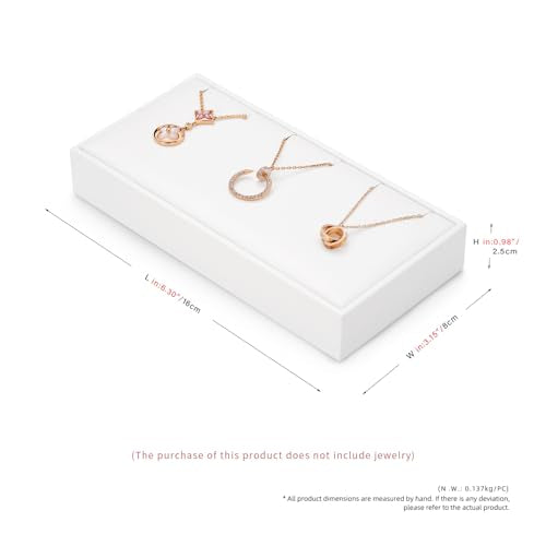 3 Slot PU Leather Necklace Jewelry Stand Pendant Drawer Organizer Tray White Bracelets Display Holder USP-TT16609-new (White) - size: 6.3" x 3.15" x 0.98"