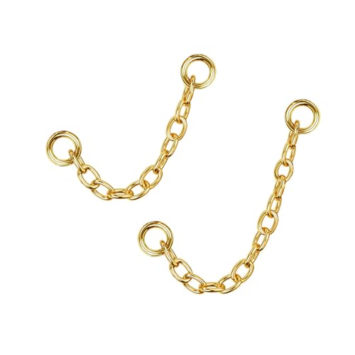 4Pcs Gold Earrings Connector Chains Set for Women, Convertible Dangle Chain for Double Piercings 50mm - color: gold 30mm and 40mm