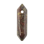 Dragon Blood Jasper 32mm Natural Gemstone Hexagonal Wand Jewelry Making Crystal Pointed Chakra Reiki Healing Beads 2mm Hole Drilled(Pack of 10) - color: Dragon Blood Jasper