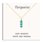 SmileBelle Crystal Necklace, Jade Necklace for Women as Anniversary Birthday Mothers Day Gifts for Women 14k Gold Black Tourmaline as Birthstone Jewelry for Girls Dainty Crystal Jewelry - color: Green Turquoise
