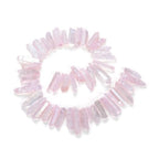 Adabele 15 Inch Natural Raw Healing Crystal Quartz Gemstone Loose Beads Medium Drilled Point Rose Pink AB Titanium Coated Chakra Gem Stone Drop Stick GA-D8 - color: Rose Pink Ab, size: Medium Size (15 Inch/1 Strand)