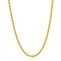Fiusem 18K Gold Plated Rope Chain for Men, 18K Gold Plated/Black Chain Necklace, Stainless Steel Necklace for Men and Women, Jewelry Gifts - size: 26 Inches, style: Gold 4mm