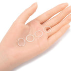 Adabele 50pcs Silver Round Hoop Circle Beading Hoop Link Jewelry Findings 16mm Geometric Connector Open Back Bezel Frame for DIY Craft Jewelry Making CF71-2 - size: Round Circle (0.63 inch)