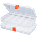 Moon Magpie 8PACK Extra Thick Bead Organizers, Mini Clear Plastic Storage Box Craft Containers for Nail jewelry rhinestones DIY Supply Case - size: 8P-MovableGrid