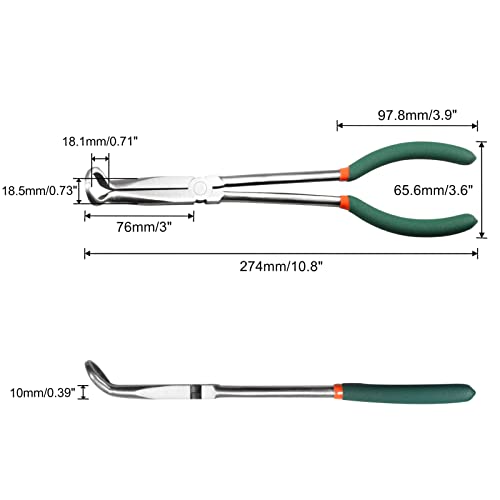 SPEEDWOX Long Reach Hose Grip Pliers 11 Inches Circle Plier Serrated Jaws Ring Nose Pliers High Leverage Reduce Efforts Non-slip Handle - style: Hose Grip Pliers