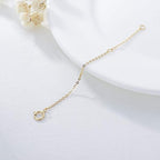 14K Gold Chain Extender for Women, Yellow Gold/White Gold/Rose Gold Adjustable Gold Necklace Anklet EXtension Chain, Available in 2/3/4 Inch - color: Yellow Gold, size: 3 Inch