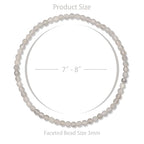 Healing Crystal Bracelet Clear Quartz Faceted Beaded Bracelets for Women Men 3mm Natural Stone Adjustable Handmade Stretch Bracelet Reiki Spiritual Jewelry Fashion Gifts - color: Labradorite