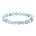 Bling Jewelry Natural Multi Color Semi Precious Gemstone Round Bead 8MM Strand Stackable Stretch Bracelet For Women Men Teen Unisex - color: Matte Aquamarine