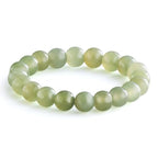 NLIEO Natural Gemstone Stretch Beaded Rings for Women Stackable Dainty Elastic Crystal Rings Jewelry - style: Green Jade