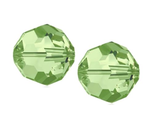 100pcs Adabele Austrian 4mm (0.16 Inch) Small Faceted Loose Round Crystal Beads Peridot Green Compatible with 5000 Swarovski Crystals Preciosa SS2R-416 - color: Peridot Green, size: 4mm Small (100pcs)