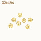 uxcell 200Pcs Round Crimp Beads, 3.5mm Metal Spacer Loose Beads Metal Clamp Ends Tiny Stoppers Bead for Bracelet Jewelry Making Craft DIY, Gold - color: Gold, size: 3.5mm