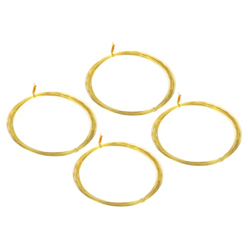 PATIKIL Half Hard Brass Wire, 4Pcs 26Gauge/0.4mm Diameter 10m/32.8ft Pure Craft Wire for Jewelry Making Beading Garden Plants - size: 26Gauge/0.4mm