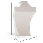 Polmart H2 Necklace Display Bust (White Leatherette, 10”H) - color: White Leatherette, size: 10"h