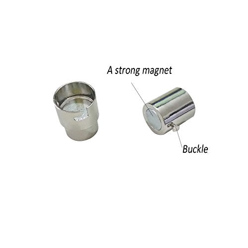 20PCS Cord End Caps for Jewelry Making, Magnetic Clasps for Leather with Locking Leather Rope Necklace/Bracelet Buckle(Silver 6mm)